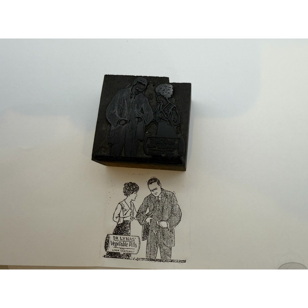 Vintage Dr. Lynn's Vegetable Pills Advertising Printing Block / Printers Cut
